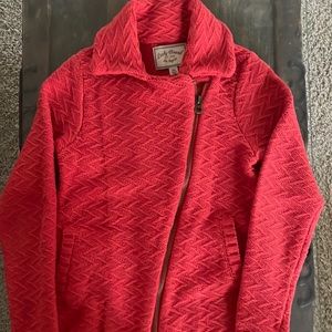 Lucky Brand Knit Sweater Jacket - color Red/Orange
